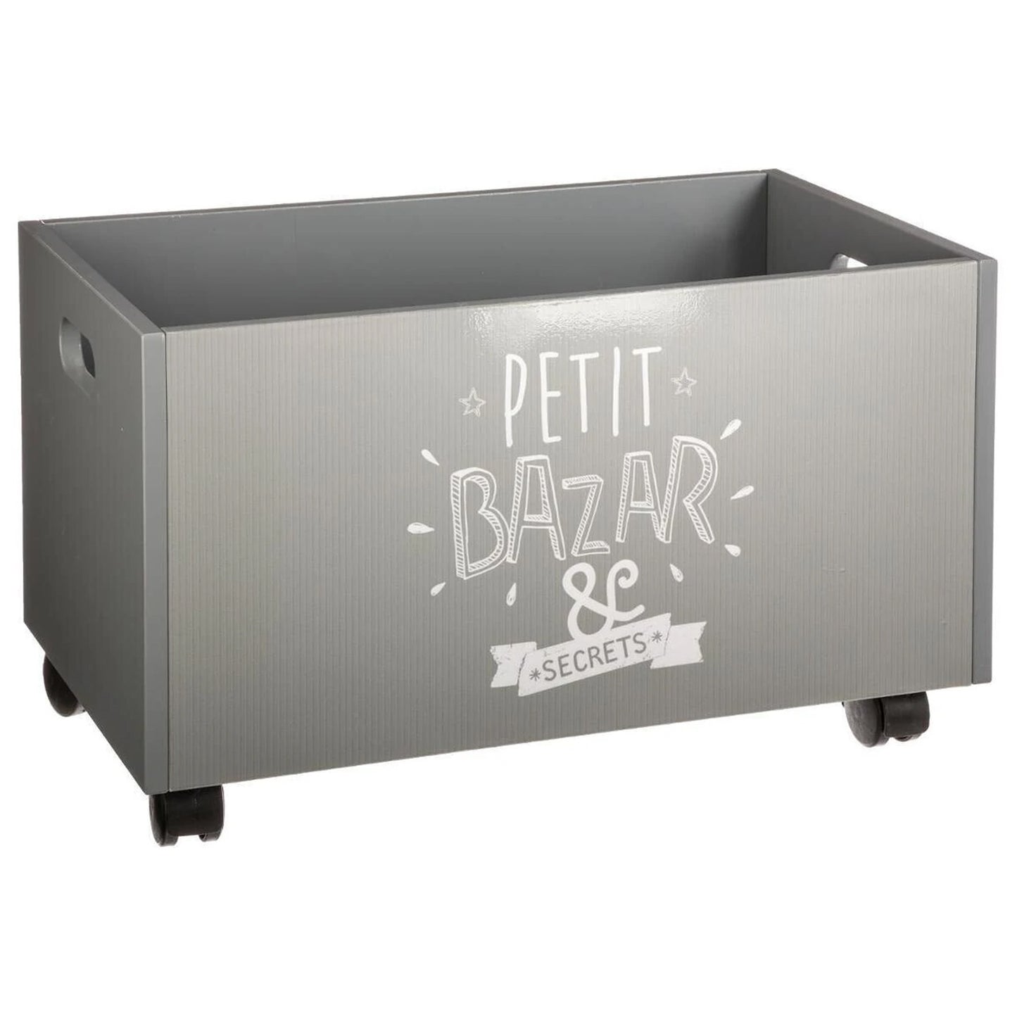 Well Home - Cofre De Juguetes Para Niños Con Ruedas Color Gris 48 X 30 X 28 Cm