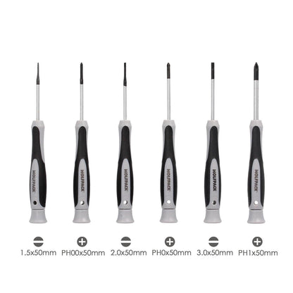 Juego Destornilladores De Precision Plus 6 Piezas, Puntas Imantadas, Acero Al Cromo Vanadio, Cabezal Giratorio