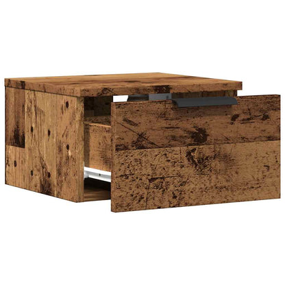 Mesitas De Noche De Pared 2 Uds Madera Envejecida 34x30x20 Cm_3
