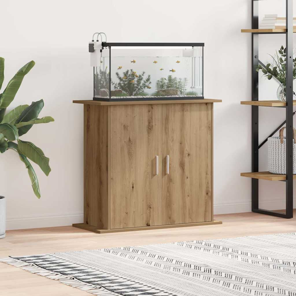 Vidaxl Soporte Para Acuario De Roble Artesanal, 81 X 36 X 73 Cm, Madera De Ingeniería_1