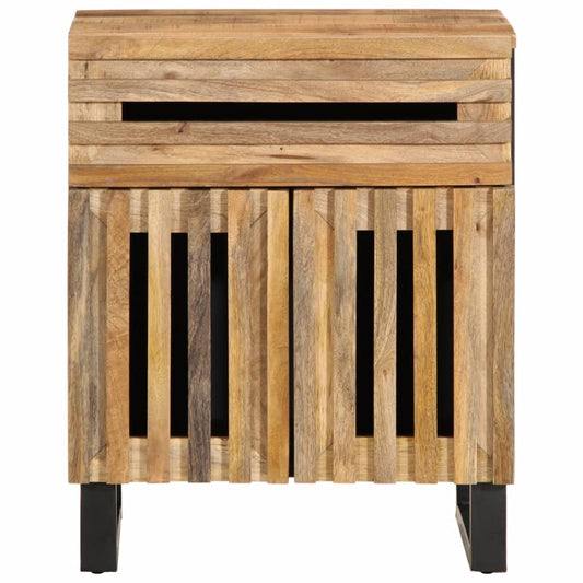 Mesita De Noche Madera Maciza De Acacia 50x34x60 Cm_0