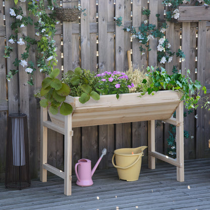Outsunny Huerto Urbano Elevado De Madera 108,5x60x80 Cm Para Cultivos Plantas_1