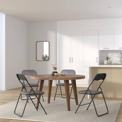 Set De 4 Sillas De Terciopelo Gris (44x52x73cm) - Sofisticación Y Comodidad Asegurada_4