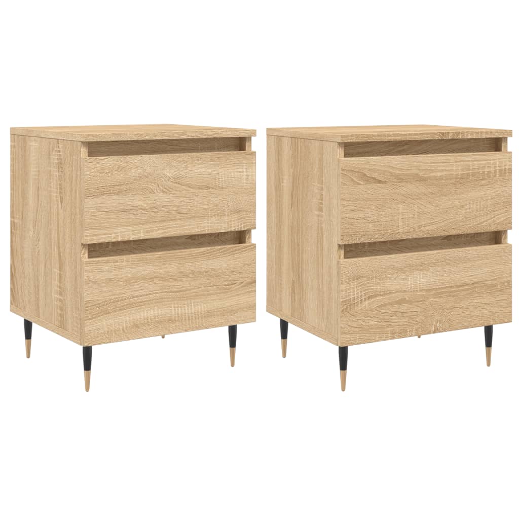 Mesitas Noche 2 Uds Madera Ingeniería Roble Sonoma 40x35x50 Cm_0