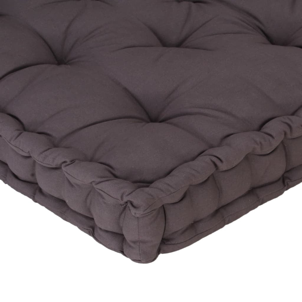 Vidaxl Cojín Para Palés Algodón Gris Antracita 120x80x10 Cm_4