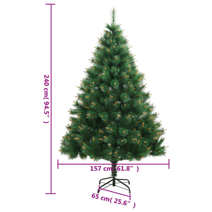 Vidaxl Árbol De Navidad Artificial Con Bisagras 300 Leds 240 Cm_2