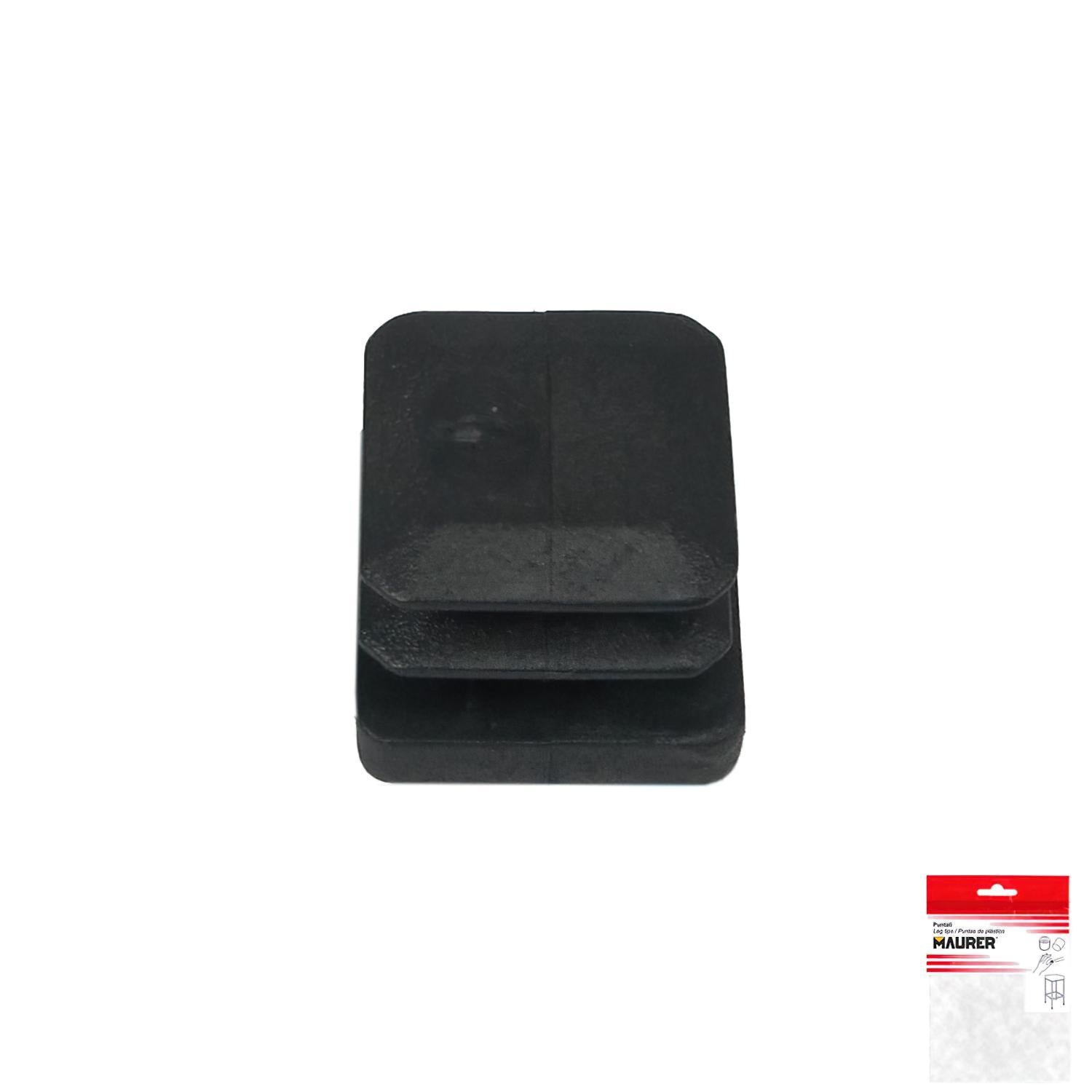 Contera Cuadrada Interior Negra 20x20 Mm. Blister 4 Piezas.