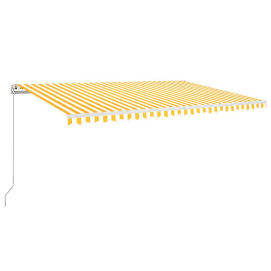 Toldo Retráctil Manual Con Led Azul Y Blanco 500x350 Cm_0