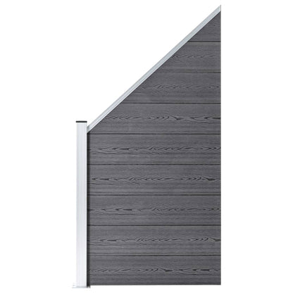 Set De Valla 8 Cuadradas + 1 Oblicua Wpc Gris 1484x186 Cm / Vetonek_4