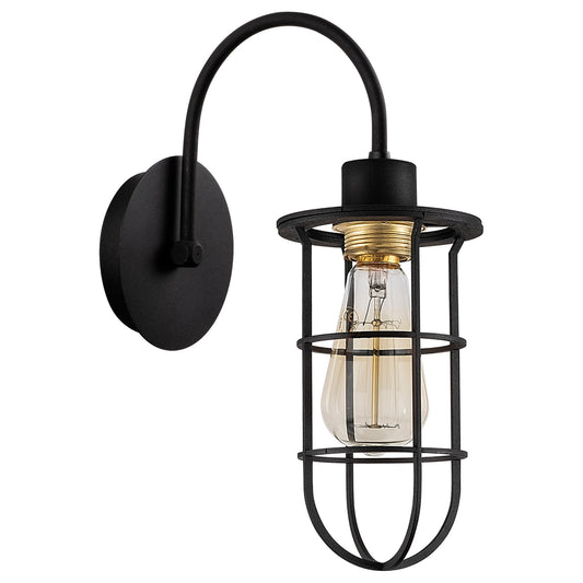 Aplique De Pared, Hierro , Negro, 12x12x33, Casquillo E 27 Max 40 W_0