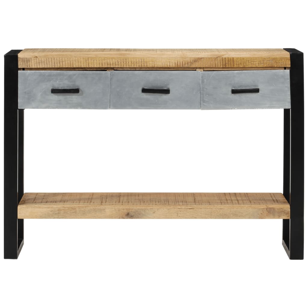 Mesa Consola Madera Maciza De Mango Rugosa 110x30x76 Cm_2