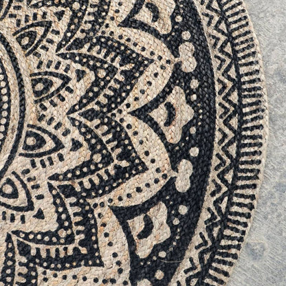 Dutch Lifestyle Alfombra Jaipur Classic Redonda Beige Y Negro 200 Cm_1