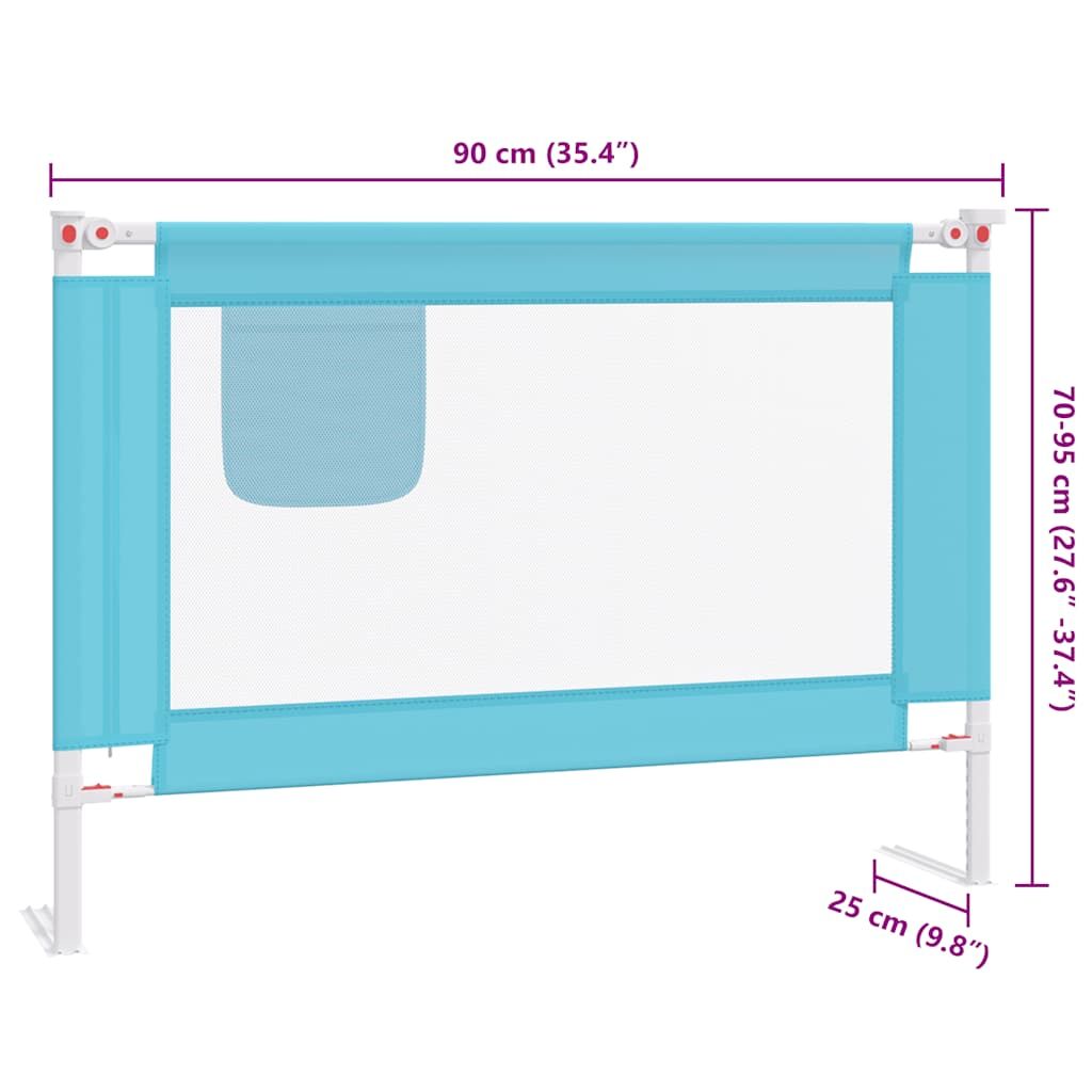 Vidaxl Barandilla De Seguridad Cama De Niño Tela Azul 90x25 Cm_2