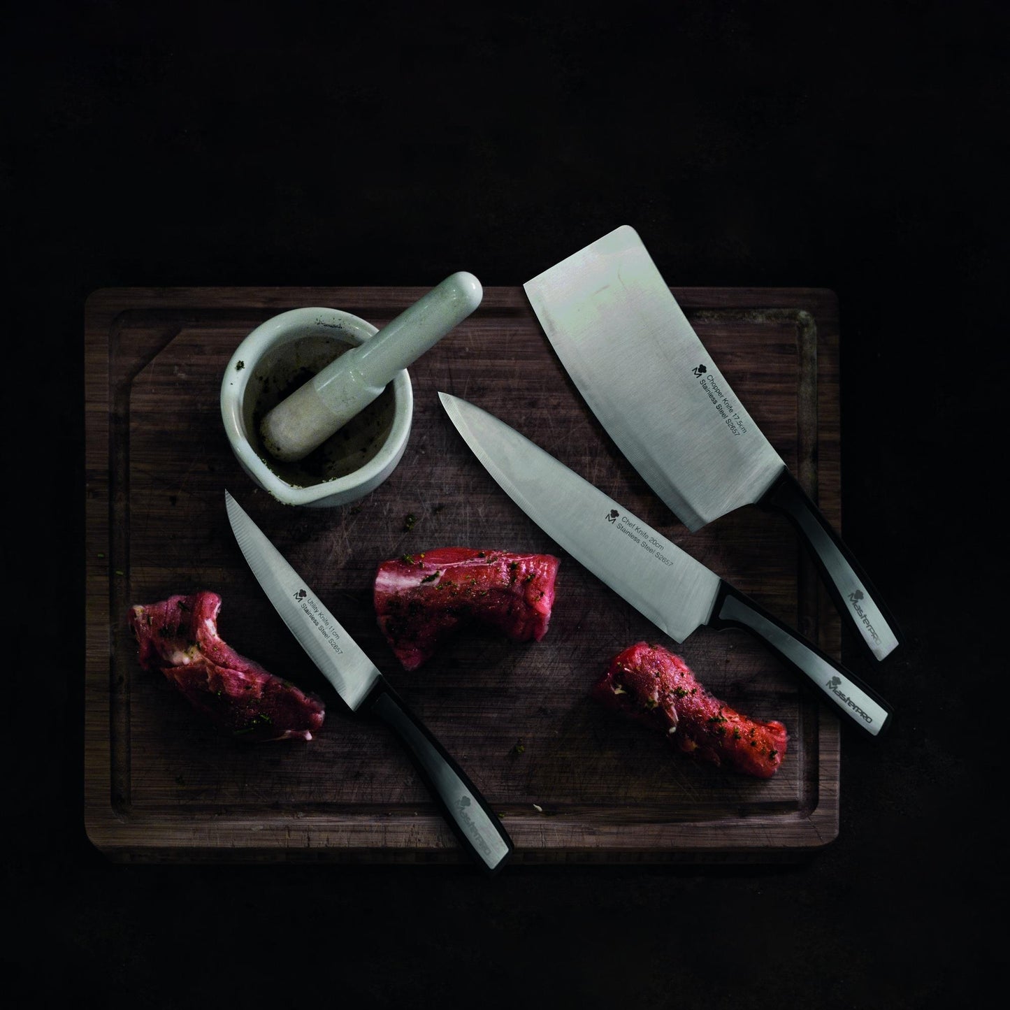 Cuchillo Santoku 17,5cm Sharp En Acero Inoxidable Masterpro_1
