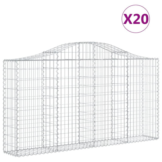 Cestas Gaviones 20 Uds Forma De Arco Hierro 200x30x100/120 Cm_0