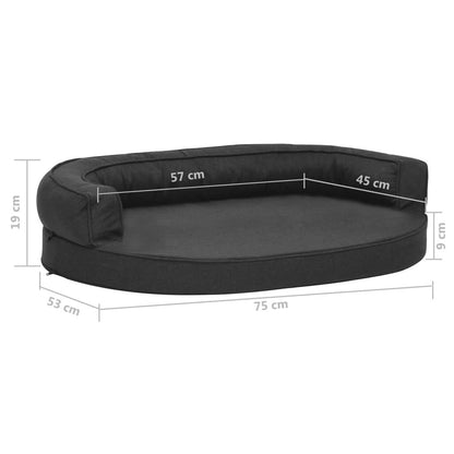 Vidaxl Colchón De Cama De Perro Ergonómico Aspecto Lino Negro 75x53cm_2