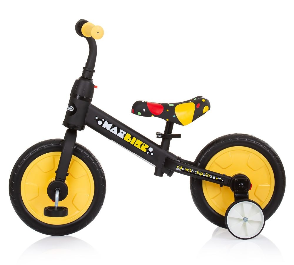 Bicicleta Infantil Con Pedales Y Ruedines Max Bike Yellow_1