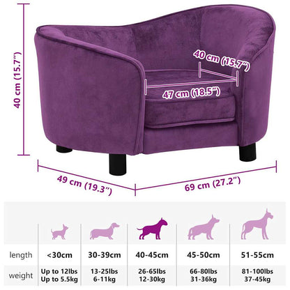 Vidaxl Sofá Para Perro Felpa Burdeos 69x49x40 Cm_2