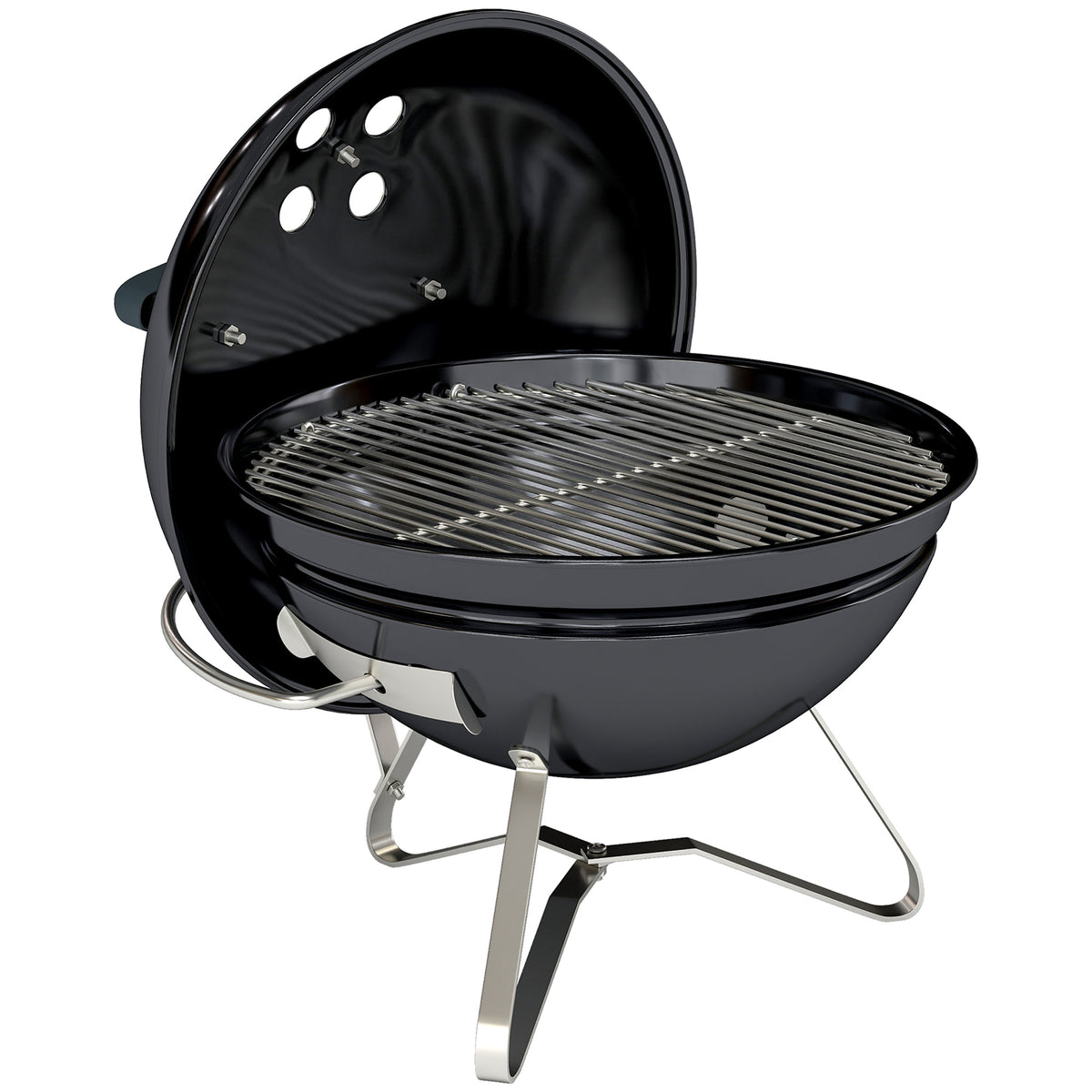 Barbacoa De Carbón Outsunny Metal, Acero Inoxidable Negro 41x41x44 Cm_1