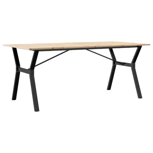 Mesa De Comedor Marco Y Madera Maciza Pino Y Acero 180x90x75cm_0