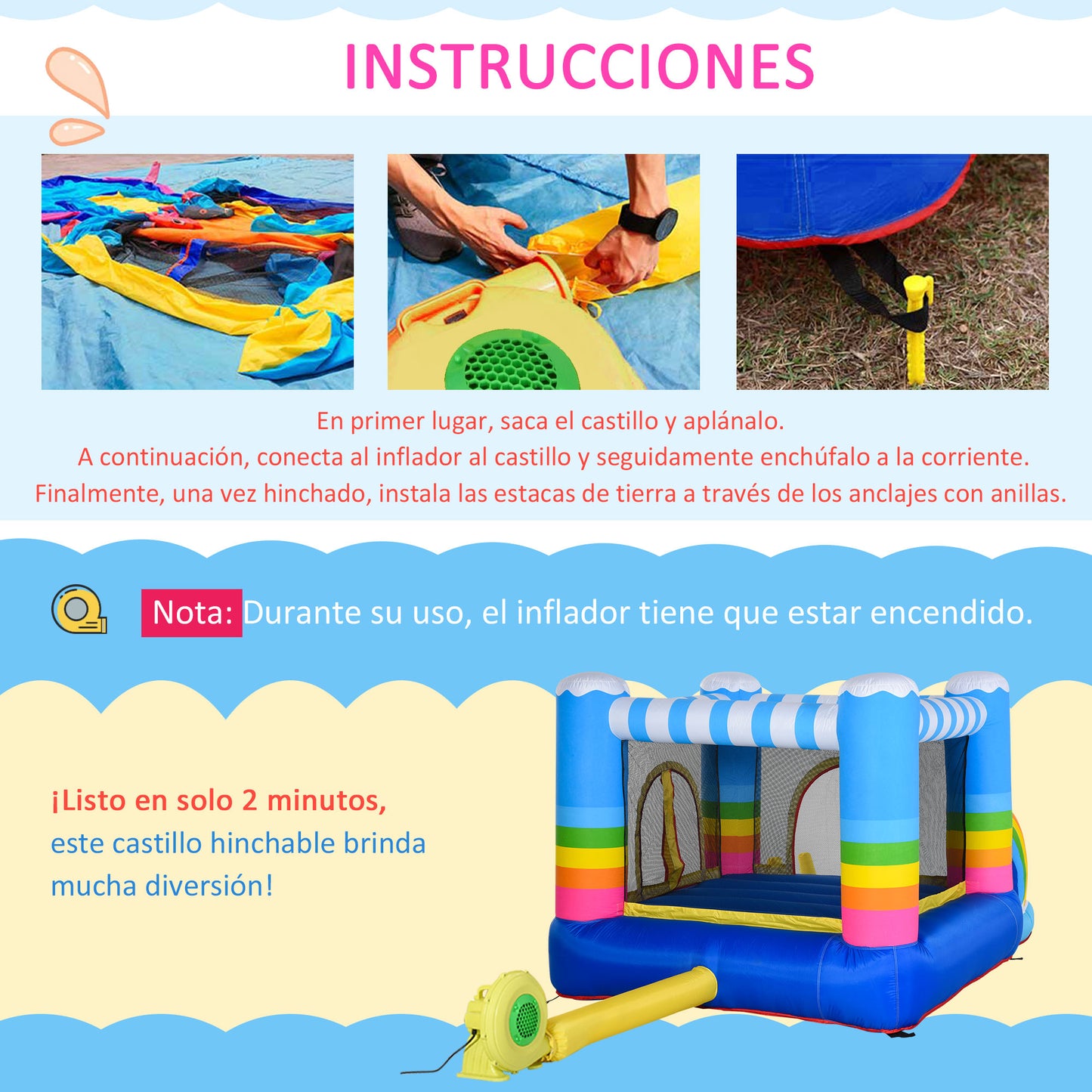 Outsunny Castillo Hinchable Con Cama De Salto Y Piscina Para Niños 280x170x155cm_5