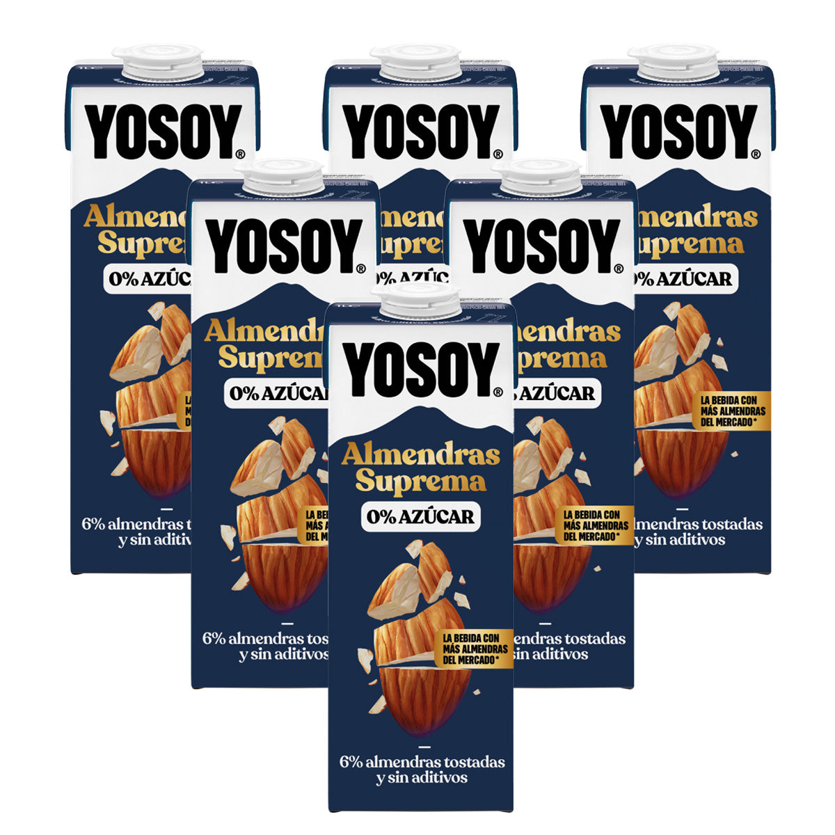 Pack 6 uds Bebida de Almendras Suprema sin azúcar YOSOY 1L