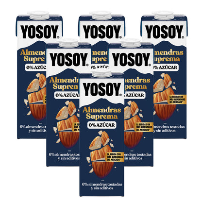 Pack 6 uds Bebida de Almendras Suprema sin azúcar YOSOY 1L