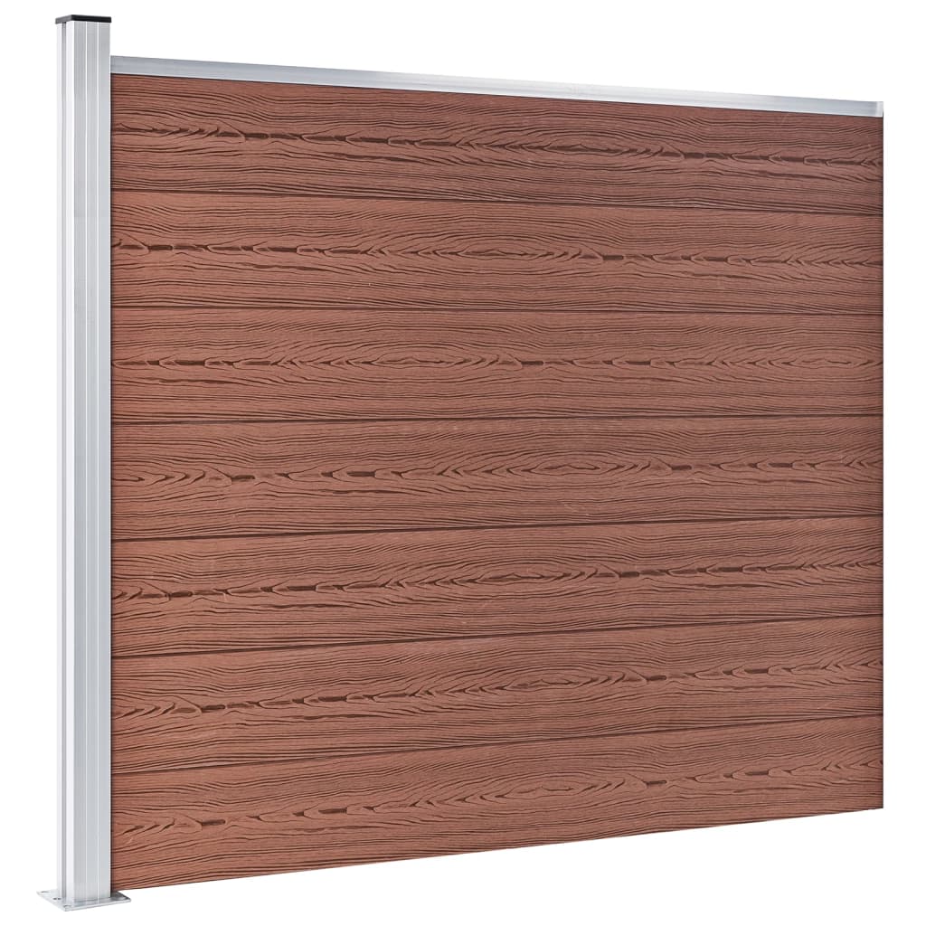 Set De Panel De Valla Wpc Marrón 872x146 Cm / Vetonek_2