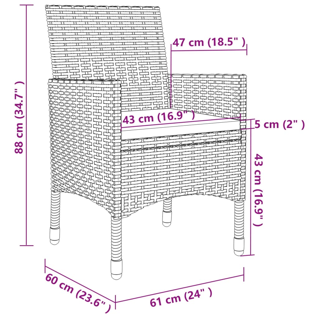 Vidaxl Set Comedor De Jardín 7 Pzas Y Cojines Ratán Sintético Y Vidrio_2