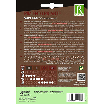 Semillas Pimiento Picante Scotch Bonnet Rocalba