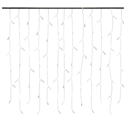 Vidaxl Cortina Luces Carámbano 10m 400 Led Blanco Cálido 8 Funciones_0