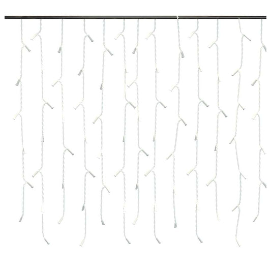 Vidaxl Cortina Luces Carámbano 10m 400 Led Blanco Cálido 8 Funciones_0