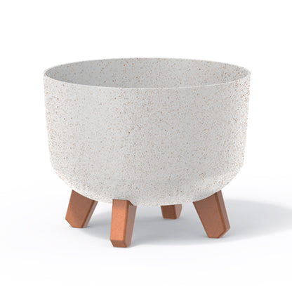 Macetero Color Blanco Roto,sin Depósito , Colección Gracia De 23,5 X 23,5 X 18,7 Cm, Capacidad De 5,1 L._0