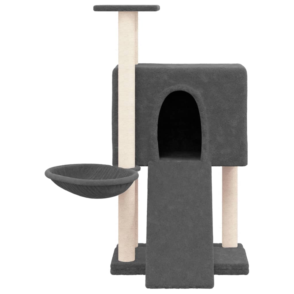 Rascador Para Gatos Con Postes De Sisal Gris Oscuro 96 Cm_2