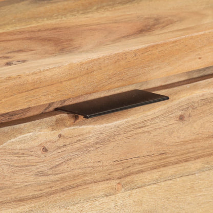 Mesa Consola De Madera De Acacia Bordes Naturales 100x35x76 Cm_4