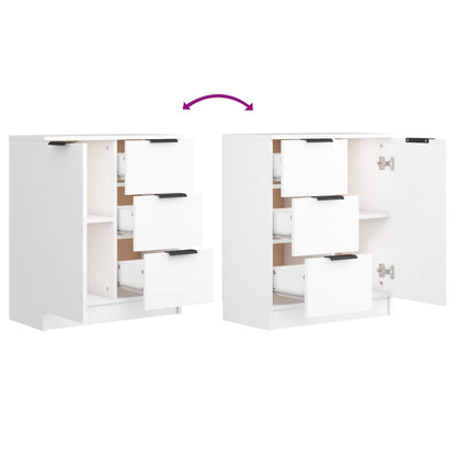 Aparador De Madera Contrachapada Blanco 60x30x70 Cm / Vetonek_2
