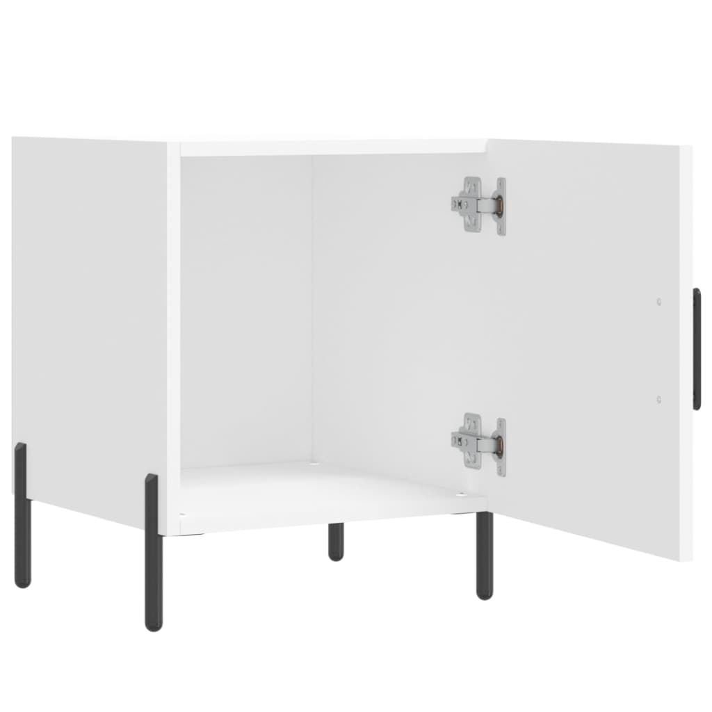Mesita De Noche Madera De Ingeniería Blanco 40x40x50 Cm_3
