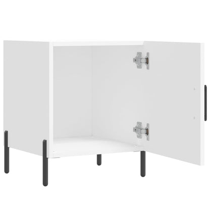 Mesita De Noche Madera De Ingeniería Blanco 40x40x50 Cm_3