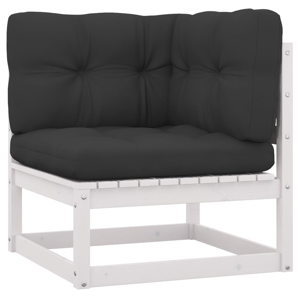Muebles De Jardín 10 Piezas Con Cojines Blanco Madera De Pino / Vetonek_1
