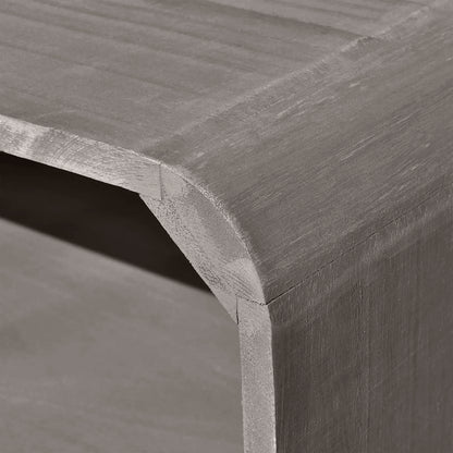 Mesa De Centro Madera Maciza Paulownia Gris 90x55,5x38,5 Cm_4