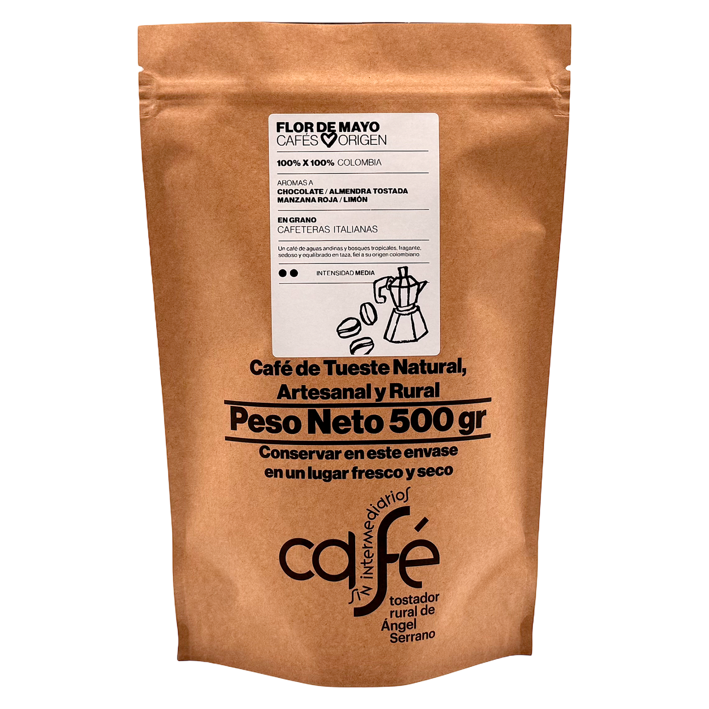 Cafe Sin Intermediarios Café Colombia Flor De Mayo En Grano Para Italiana (moka) 500 G_0