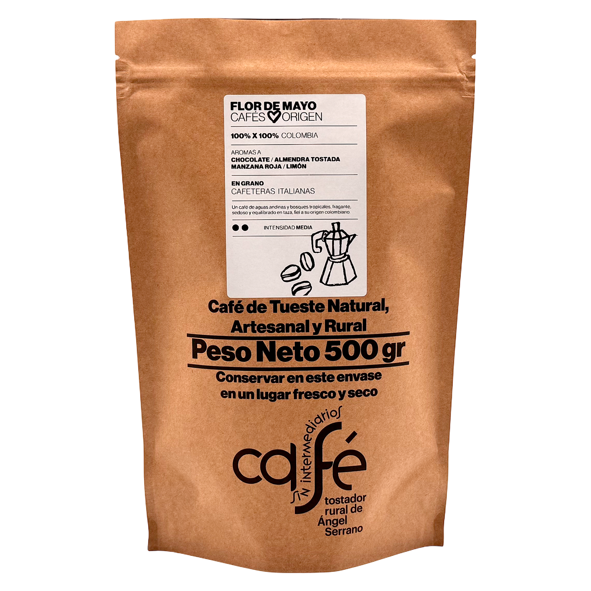 Cafe Sin Intermediarios Café Colombia Flor De Mayo En Grano Para Italiana (moka) 500 G_0