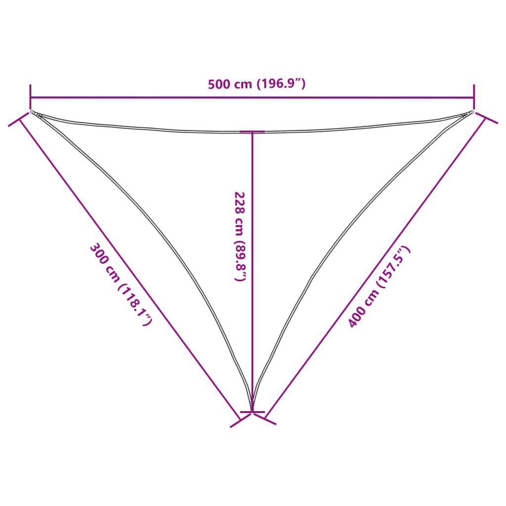 Vidaxl Toldo De Vela Triangular Tela Oxford Blanco 3x4x5 M_2