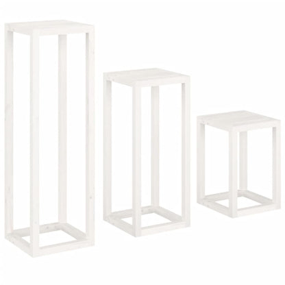 Vidaxl Set De Bar 3 Piezas Madera Maciza De Pino Blanco_4