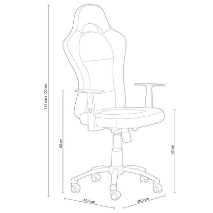Silla De Oficina Fórmula Símil, Negro, 60,5 X 115-125 X 61,5cm_3