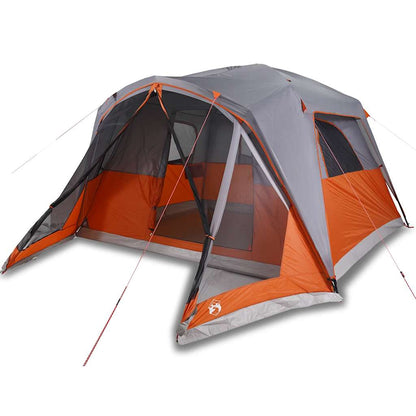 Tienda Familiar Con Porche 4 Personas Impermeable Gris Naranja_0