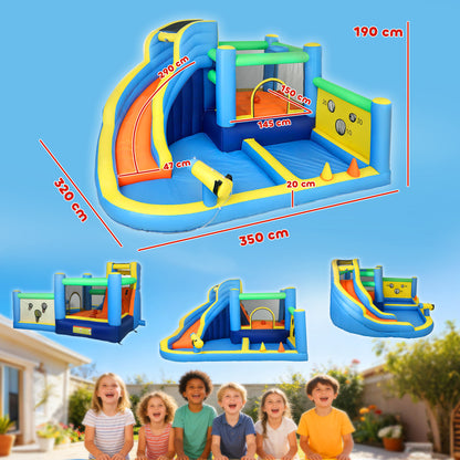 Aiyaplay Castillo Hinchable Acuático 8 En 1 Con Soplador 550w Tobogán Trampolín_2