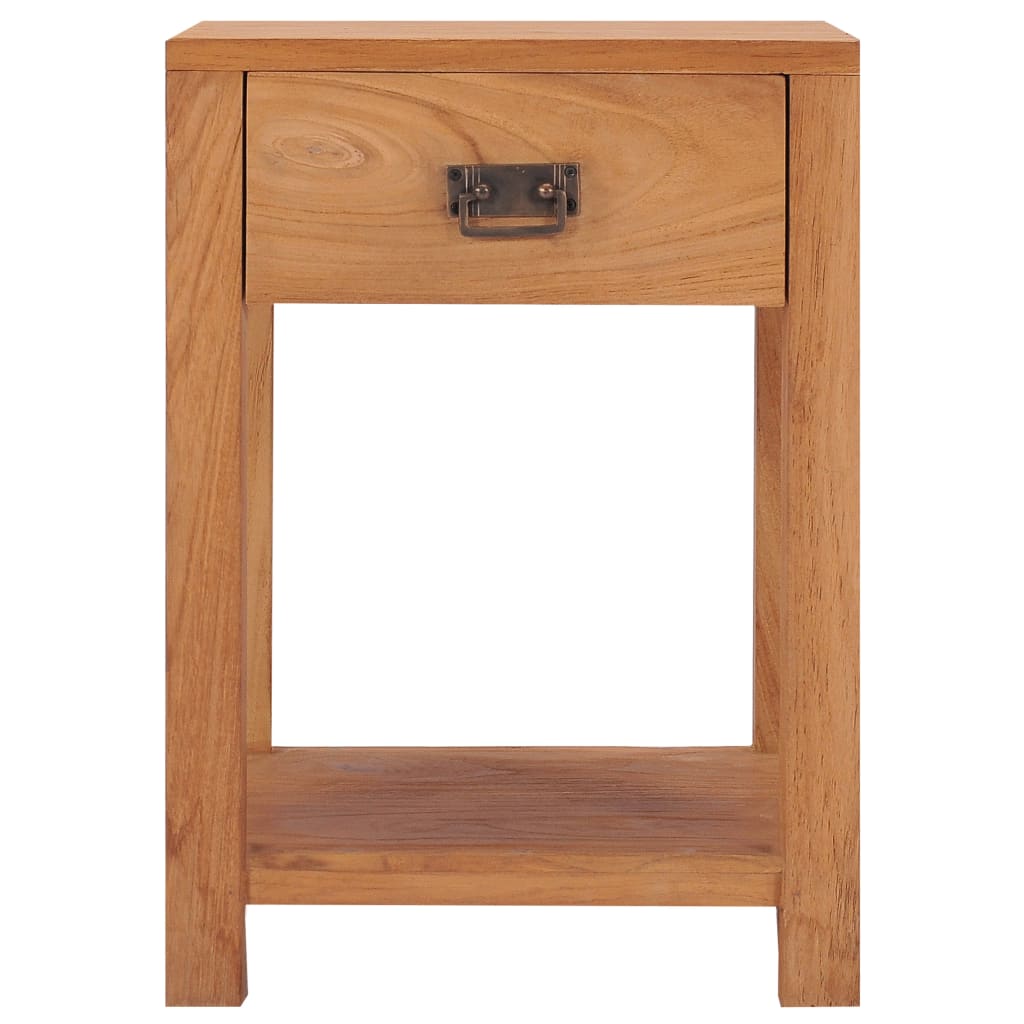 Mesita De Noche De Madera Maciza De Teca 35x35x50 Cm_1
