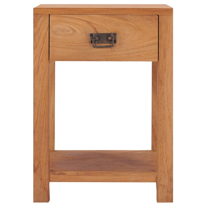Mesita De Noche De Madera Maciza De Teca 35x35x50 Cm_1