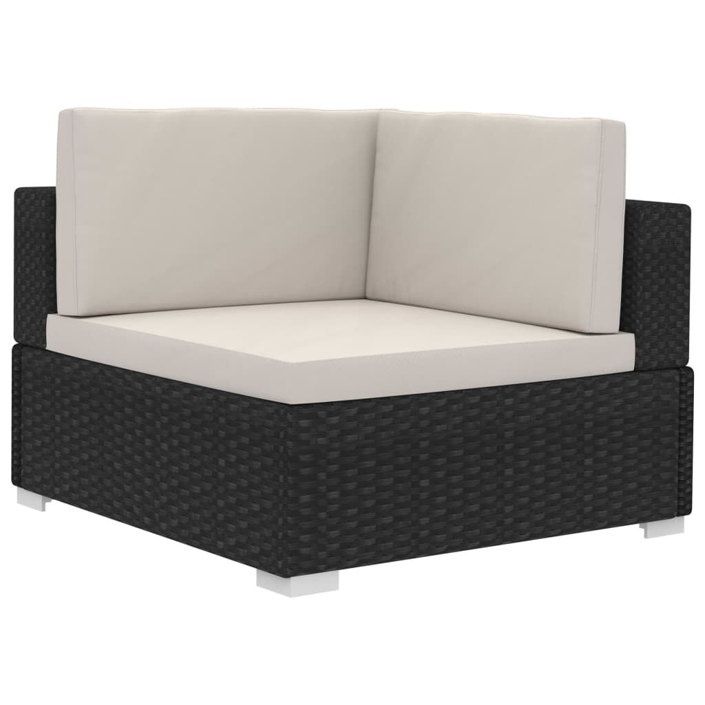 Vidaxl Set De Sofás De Jardín 4 Piezas Y Cojines Ratán Sintético Negro_3